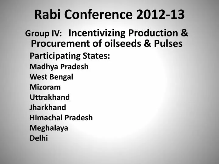 rabi conference 2012 13