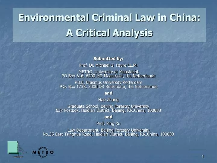 environmental criminal law in china a critical analysis