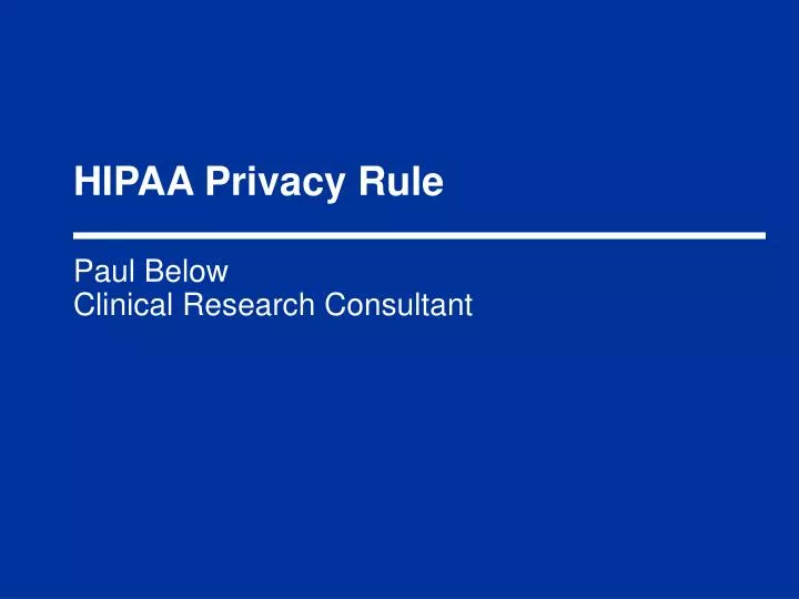 PPT - HIPAA Privacy Rule PowerPoint Presentation, Free Download - ID ...