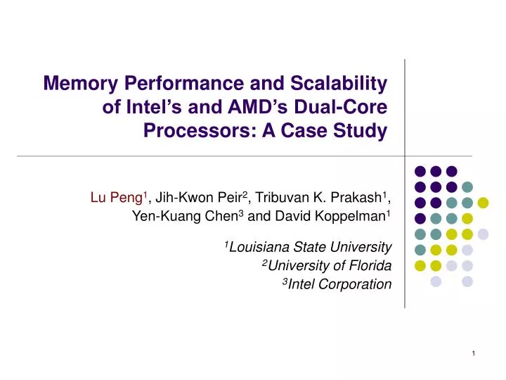 memory performance and scalability of intel s and amd s dual core processors a case study