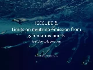 ICECUBE &amp; Limits on neutrino emission from gamma-ray bursts