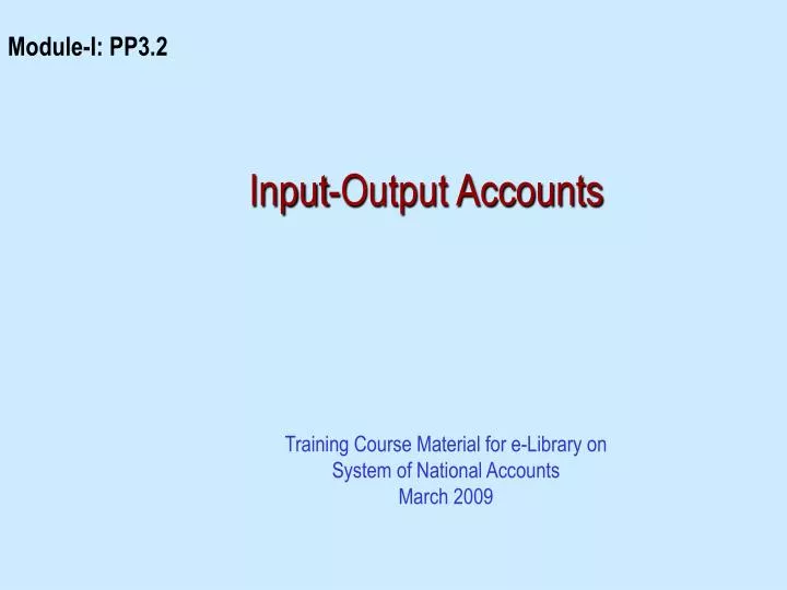input output accounts