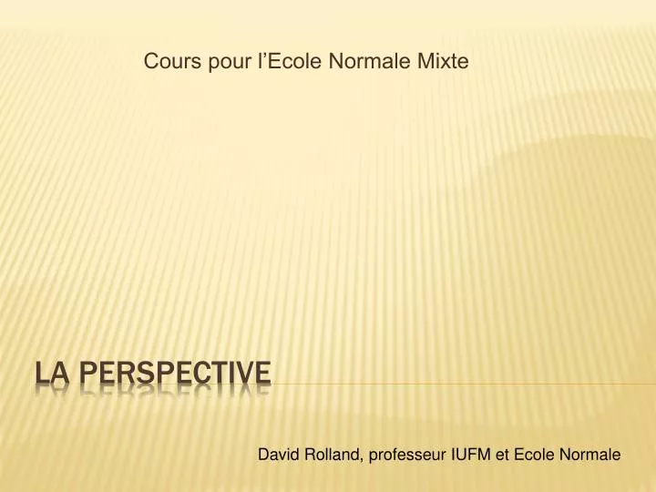 cours pour l ecole normale mixte