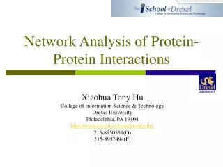 Network Analysis of Protein-Protein Interactions