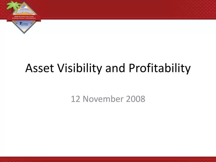 asset visibility and profitability