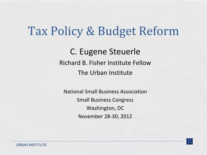 tax policy budget reform