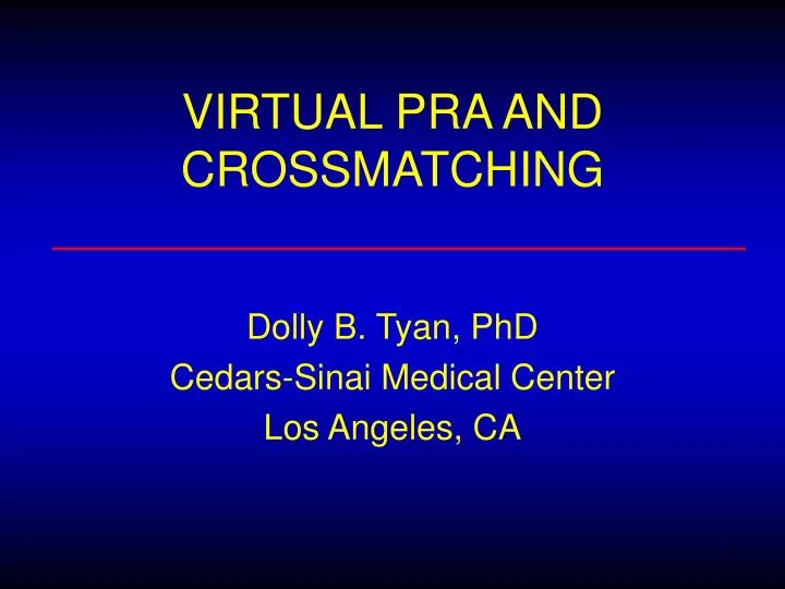 virtual pra and crossmatching