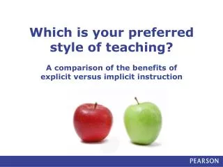 Which is your preferred style of teaching? A comparison of the benefits of explicit versus implicit instruction