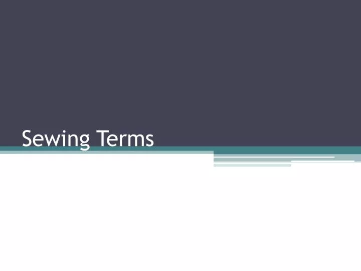 sewing terms