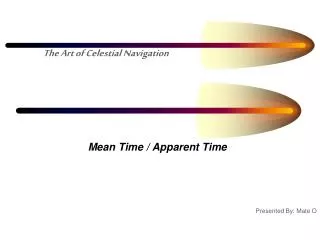 Mean Time / Apparent Time