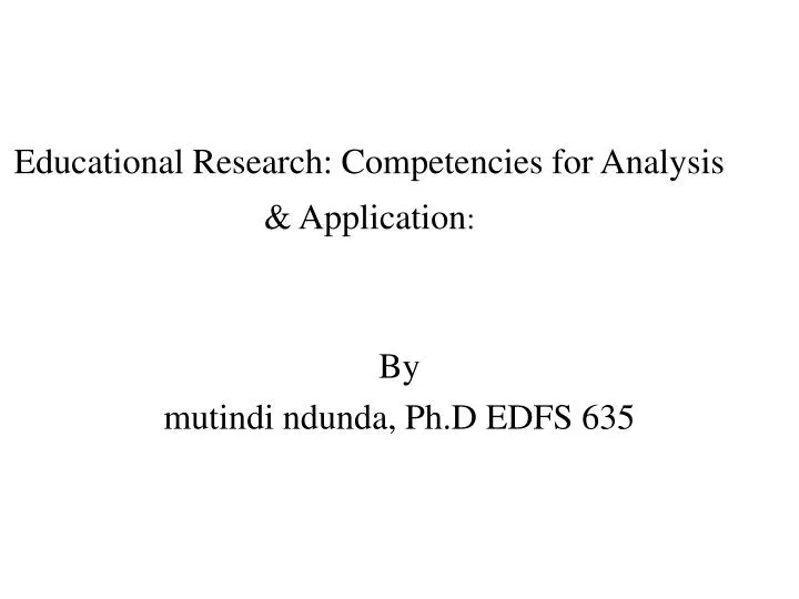 educational research competencies for analysis application