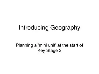 Introducing Geography