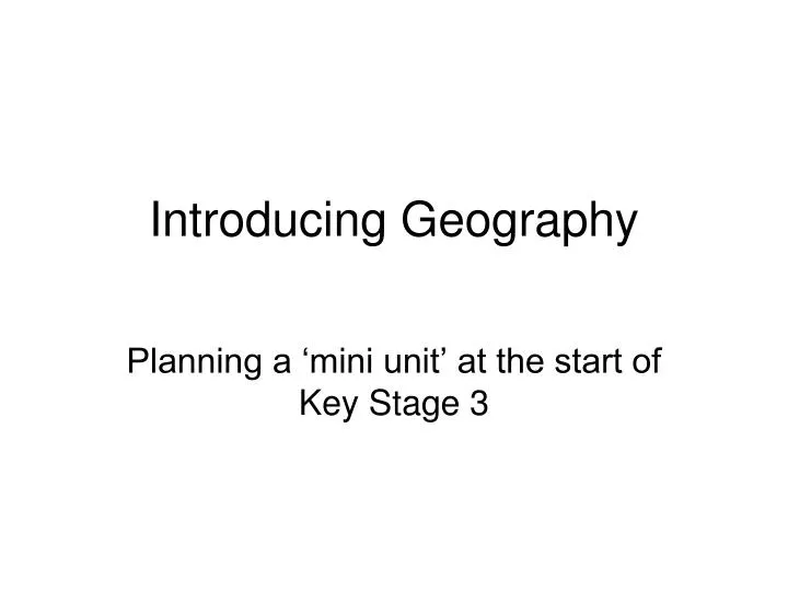 introducing geography