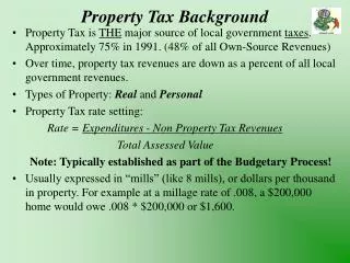 Property Tax Background