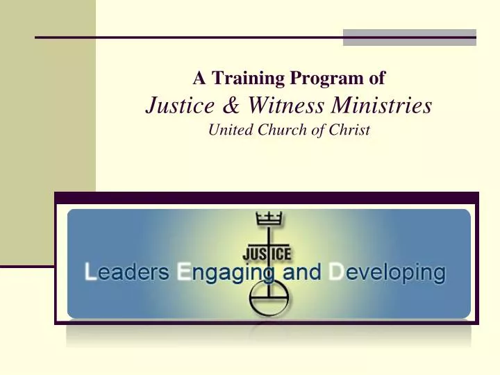 a training program of justice witness ministries united church of christ