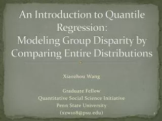 An Introduction to Quantile Regression: Modeling Group Disparity by Comparing Entire Distributions