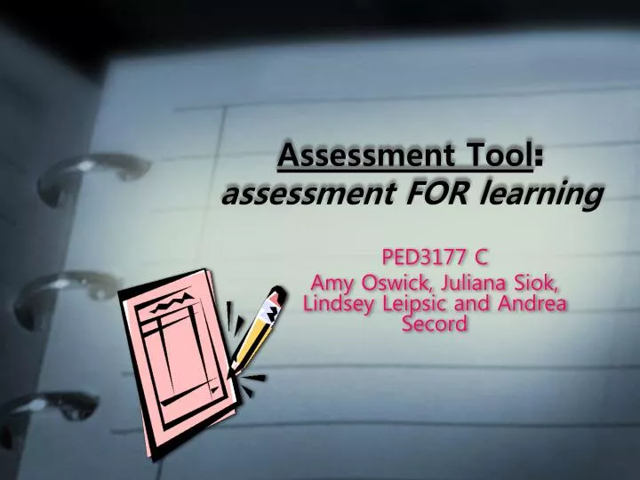 assessment tool assessment for learning