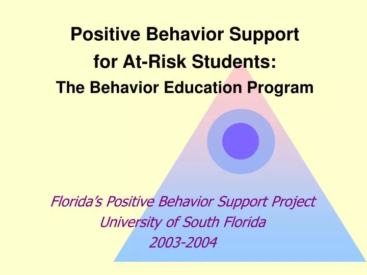positive behavior support for at risk students the behavior education program