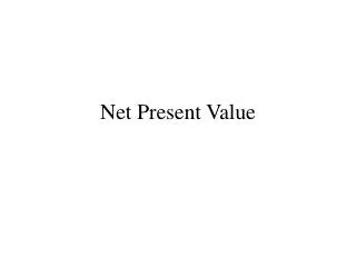 Net Present Value