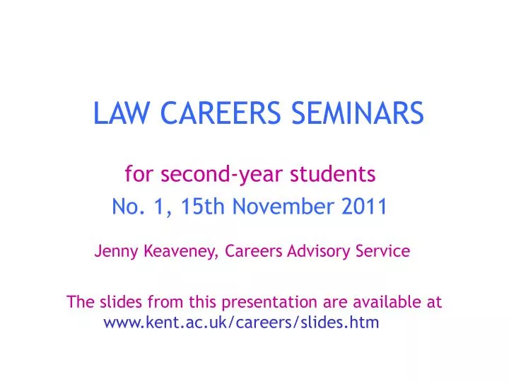 law careers seminars