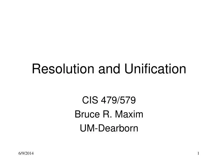 resolution and unification