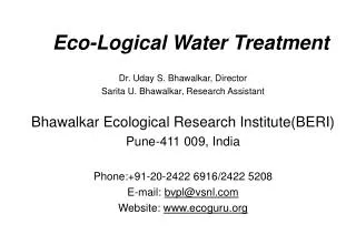 Eco-Logical Water Treatment