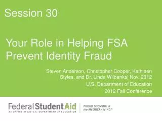 Your Role in Helping FSA Prevent Identity Fraud