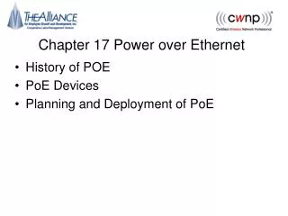 Chapter 17 Power over Ethernet