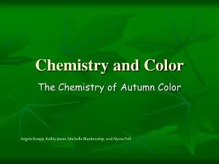 Chemistry and Color