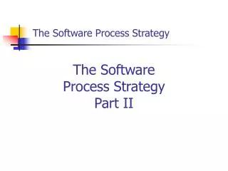 The Software Process Strategy