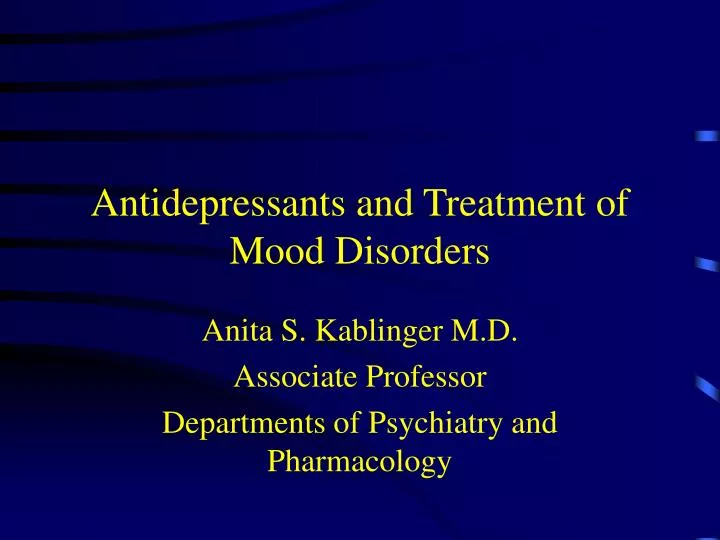 antidepressants and treatment of mood disorders