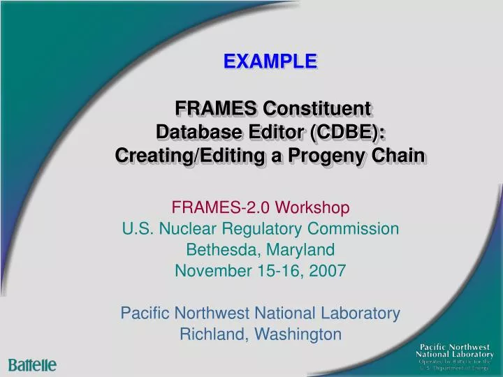 example frames constituent database editor cdbe creating editing a progeny chain