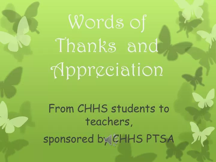 words of thanks and appreciation