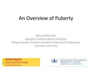 An Overview of Puberty