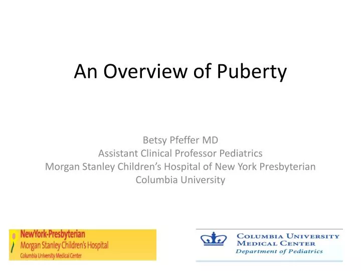 an overview of puberty
