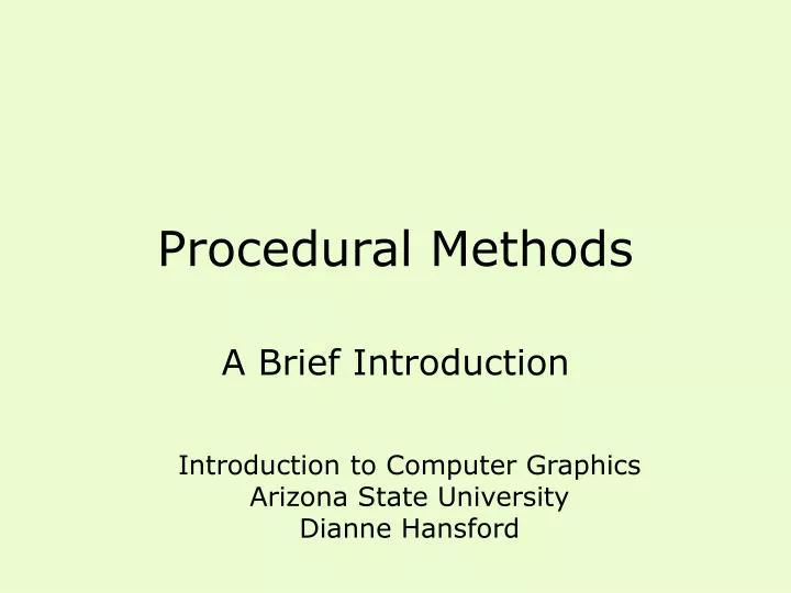 procedural methods