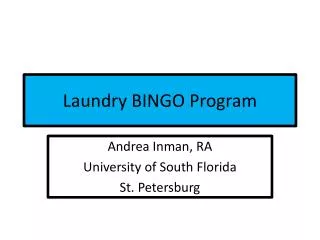 Laundry BINGO Program