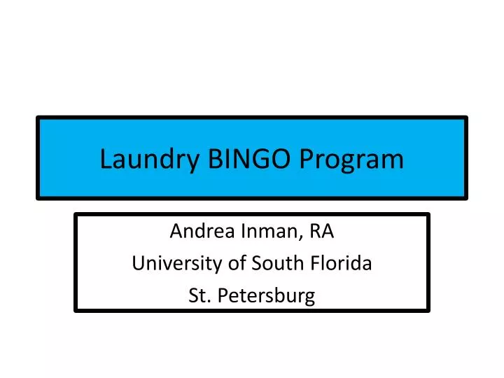 laundry bingo program