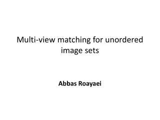 Multi-view matching for unordered image sets