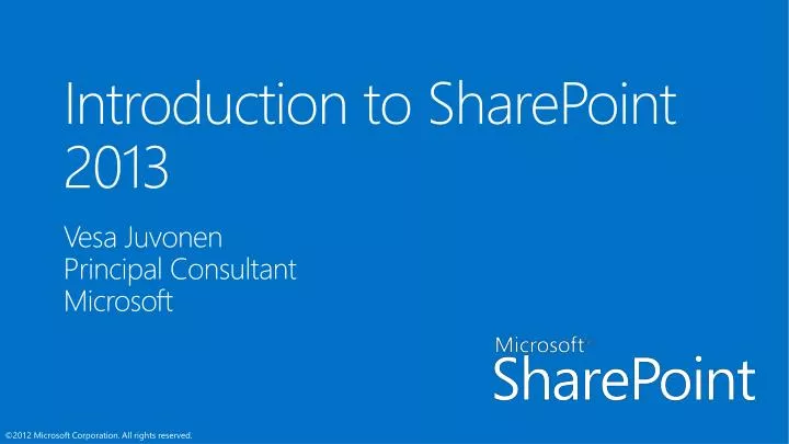 introduction to sharepoint 2013