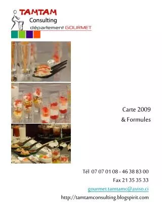 carte 2009 formules