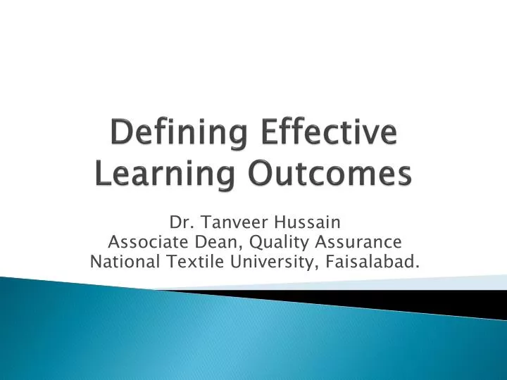 defining effective learning outcomes