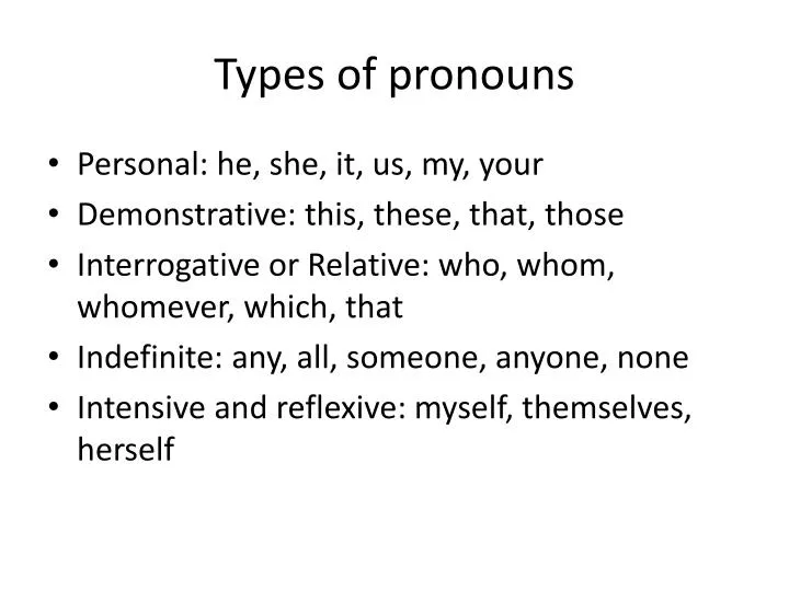 types of pronouns