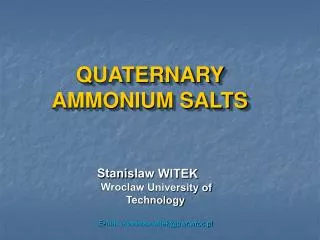 QUATERNARY AMMONIUM SALTS