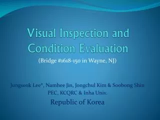 Visual Inspection and Condition Evaluation