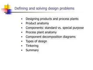 Defining and solving design problems