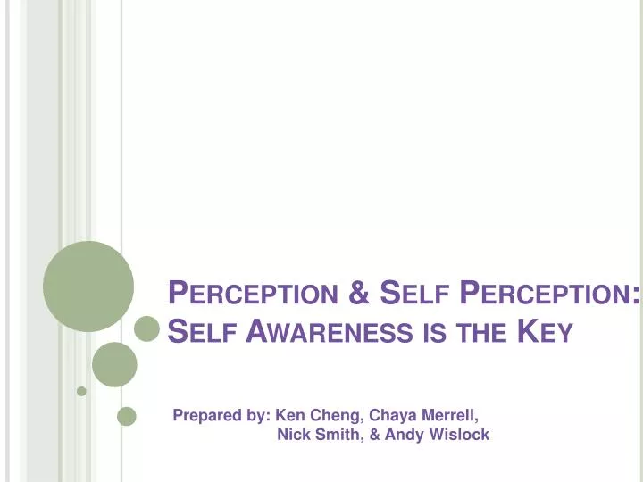 perception self perception self awareness is the key