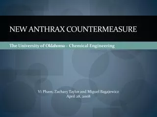 New Anthrax CounterMeasure