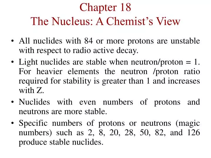 chapter 18 the nucleus a chemist s view