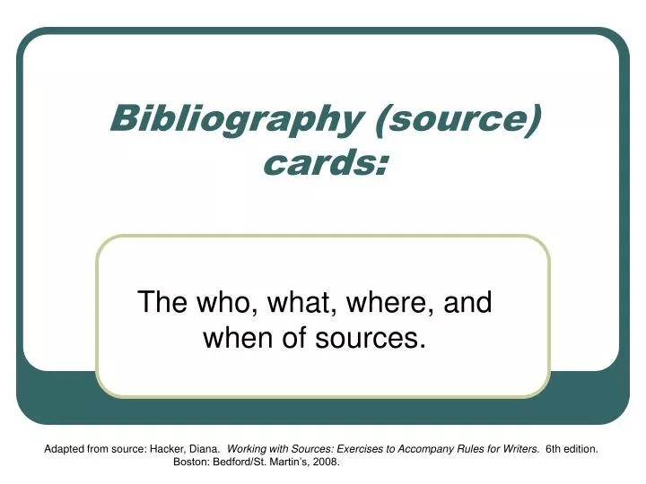 bibliography source cards